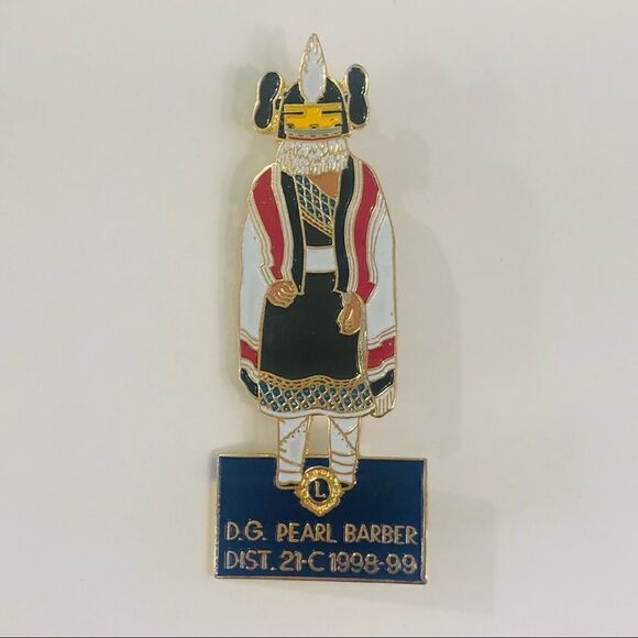pin large 2.5 inch 1999 Dg Pearl Barber lions club traditional dress - Picture 1 of 6